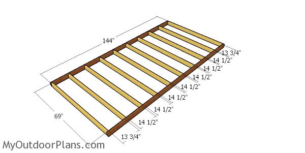 Floor frame for porch - 12x22 cabin