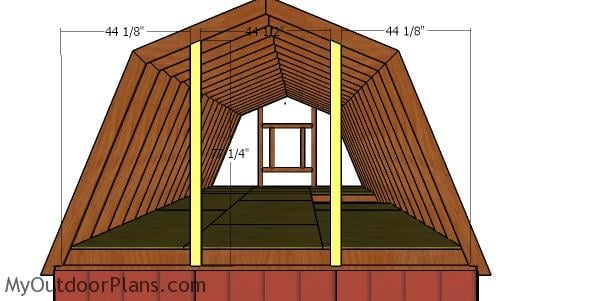 Gambrel end supports - 12x22 shed