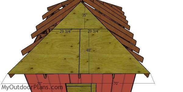 Side roof sheets - hip roof shed