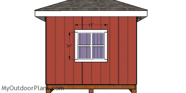 Side window trims - hip roof shed