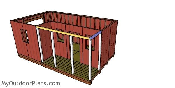 Top rails for shed porch
