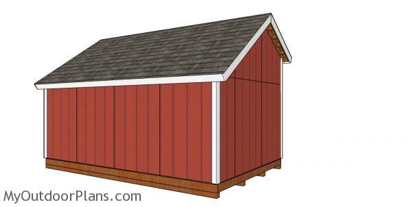 10x16 saltbox shed plans - back view