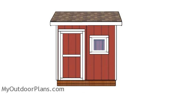 8x12 saltbox shed - front view