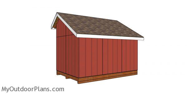 8x12 saltbox shed plans - back view