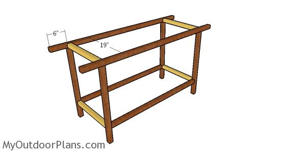 Assembling the frame for the workbench
