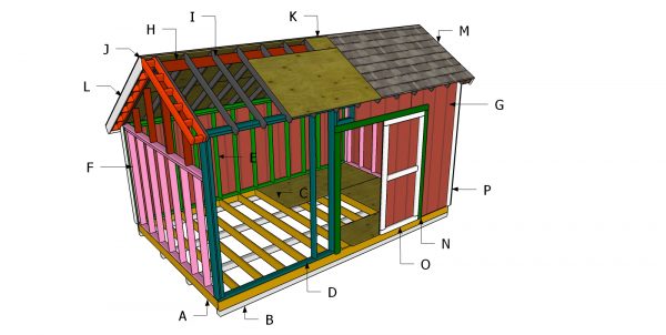 Building a 10x16 saltbox shed