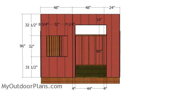 Front wall siding sheets - 10x10 saltbox shed
