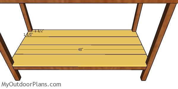 Shelf slats - 5 ft workbench