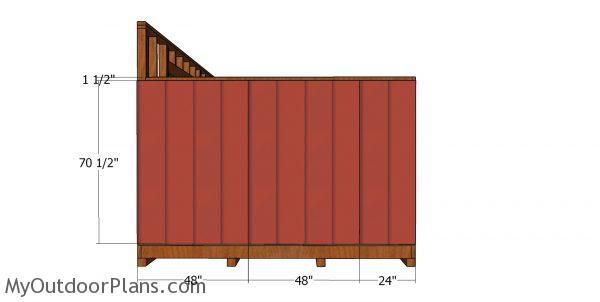 Side wall siding sheets - saltbox shed
