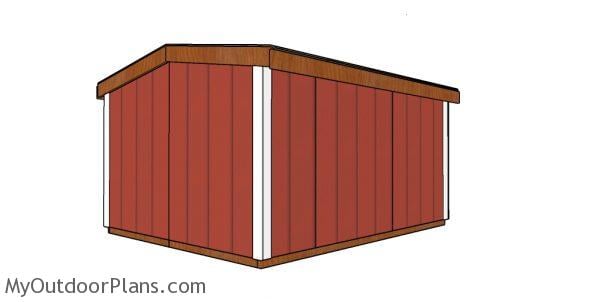 8x10 6 ft tall shed plans - back view