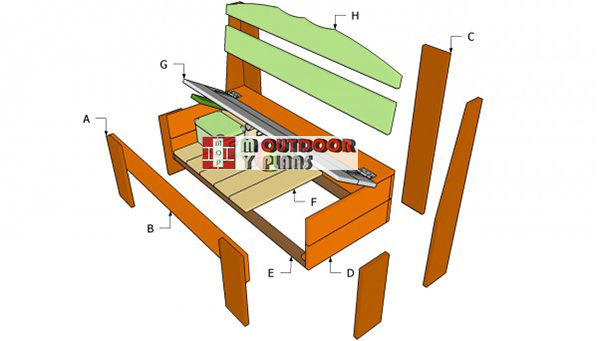 Outdoor Storage Bench Plans, Outdoor Wood Storage Bench Plans Free