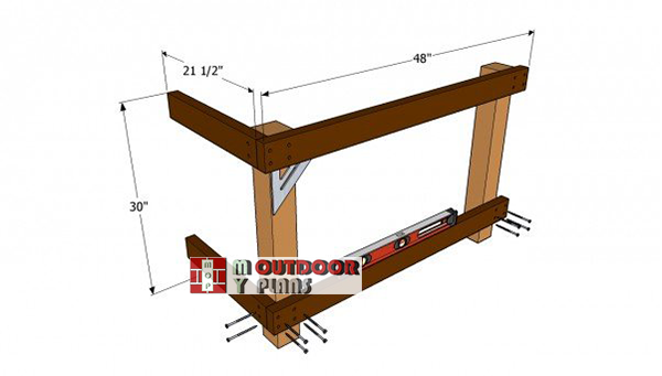 Installing-the-wooden-supports-for-workbench