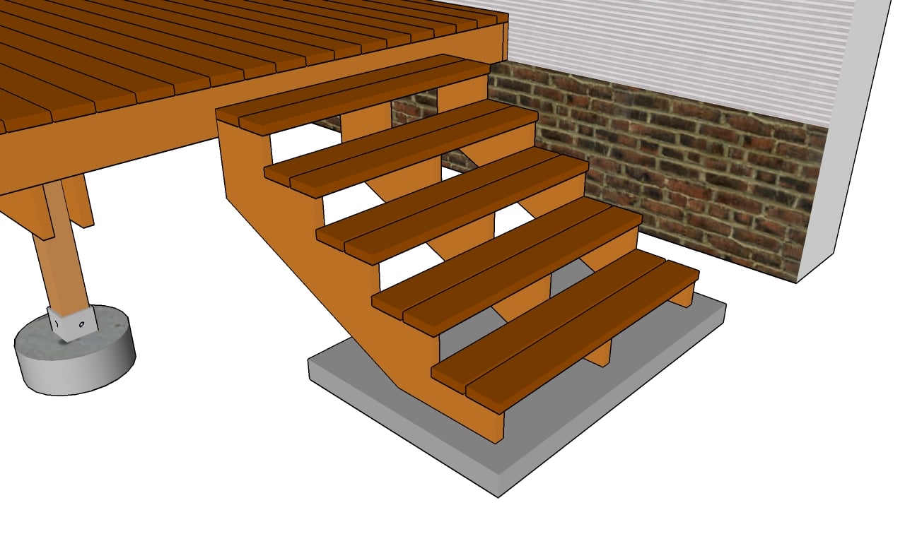 Deck Stairs Plans | MyOutdoorPlans | Free Woodworking Plans and Projects,  DIY Shed, Wooden Playhouse, Pergola, Bbq