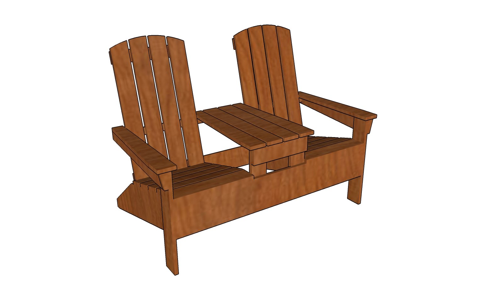 Double Adirondack Chair Plans
