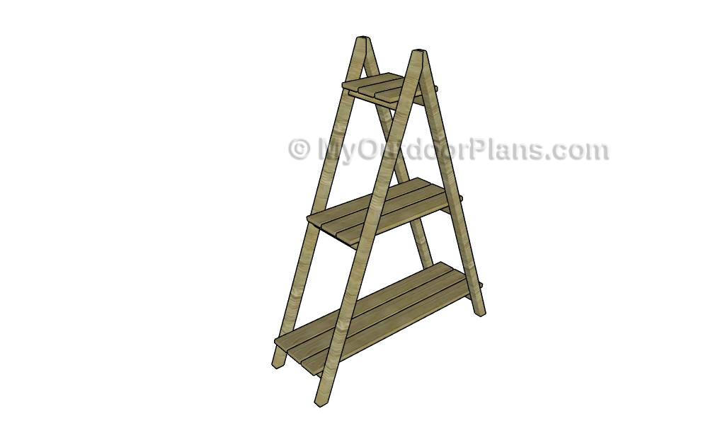 Ladder Plant Stand Plans Myoutdoorplans Free Woodworking And Projects Diy Shed Wooden Playhouse Pergola Bbq - Diy Plant Stand Plans Ladder