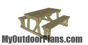 Outdoor table with benches plans