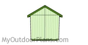 8x8 Shed Plans - Back View