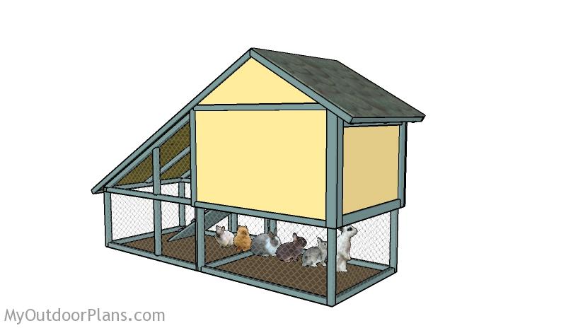 DIY Rabbit hutch plans – Back view | MyOutdoorPlans