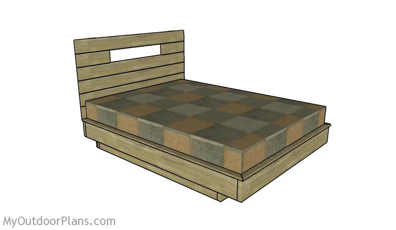 Floating Bed Frame Plans, How To Build A Queen Size Floating Platform Bed