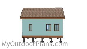 12x24 Tiny House with Loft Plans - Side view