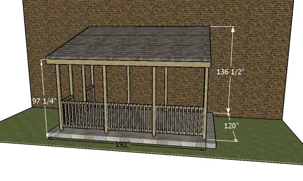 Lean to gazebo plans - overall dimensions