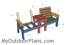 Building a large double chair bench