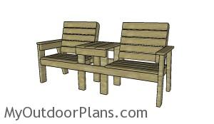 Large Double chair bench plans