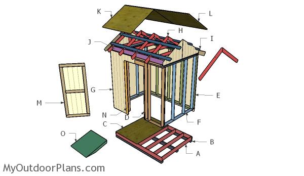 6×8 Gable Shed Roof Plans