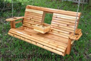 Porch swing with center console