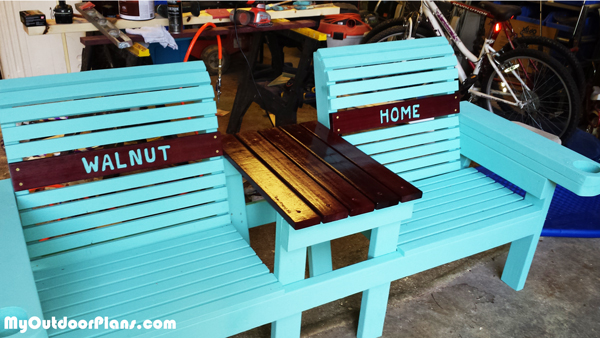 DIY Double Chair Bench with Cupholders