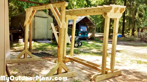 diy wood swing stand myoutdoorplans free woodworking