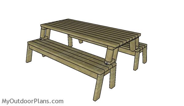 Folding Picnic Table Plans Myoutdoorplans, Bench To Picnic Table Plans
