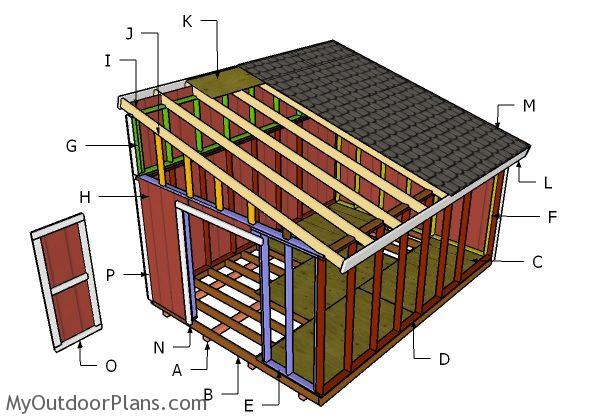 12x16 Lean to Shed Roof Plans | MyOutdoorPlans | Free 