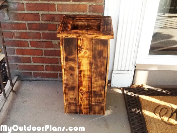 DIY Burned Pallet Planter Box