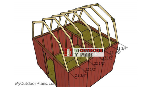 Fitting-the-trusses---12x12-gambrel-shed
