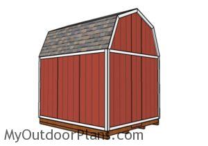 10x12 Barn Shed Plans - Back view