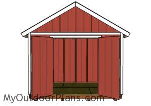 12x8 Shed Plans - Front View
