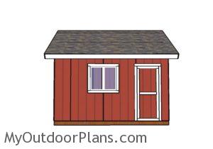 14x14 shed plans - side wall