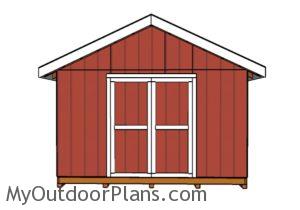 14x16 Shed Plans - Front view