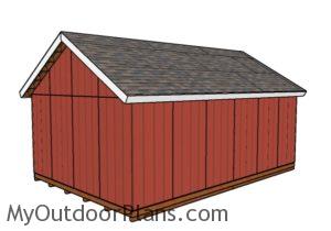 16x24 Shed Plans - Back view