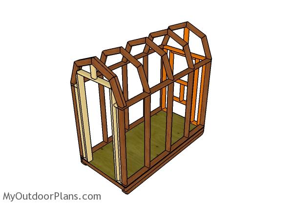 Fitting the front and back wall frames | MyOutdoorPlans