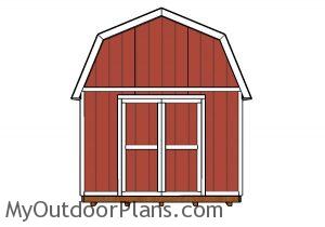 12x20 Gambrel Shed Plans - Front view
