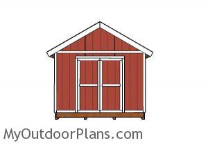 12x24 Shed Plans - Front view