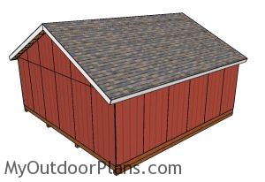 24x24 shed plans - Back view