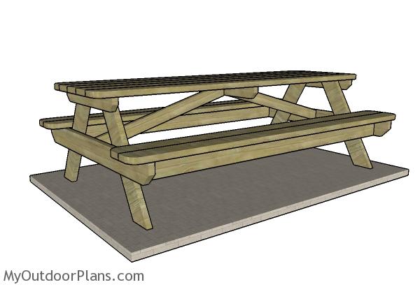 8 Foot Picnic Table Plans, What Angle Do I Cut Picnic Table Legs