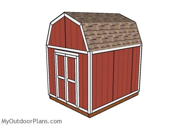 8×10 Gambrel Shed Plans