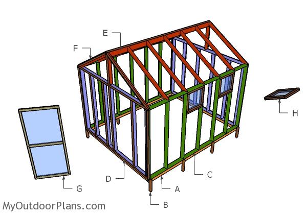 10×12 Greenhouse Door and Trims Plans