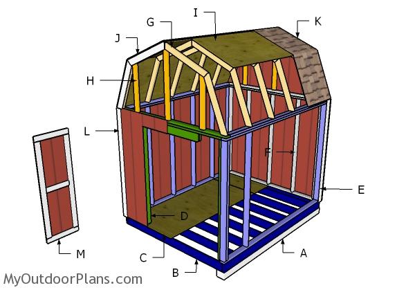8×10 Gambrel Shed Roof Plans