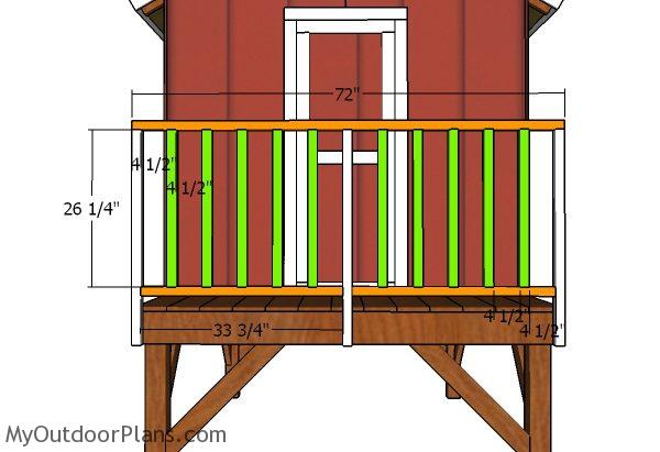 backyard playhouse door and railings plans