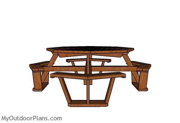 Octagonal Picnic Table Plans Free, Round Wooden Picnic Table Plans